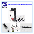 Hot sell red wine accessory corkscrew automatic stainless steel plastic wine bottle opener gift set with small accessory parts